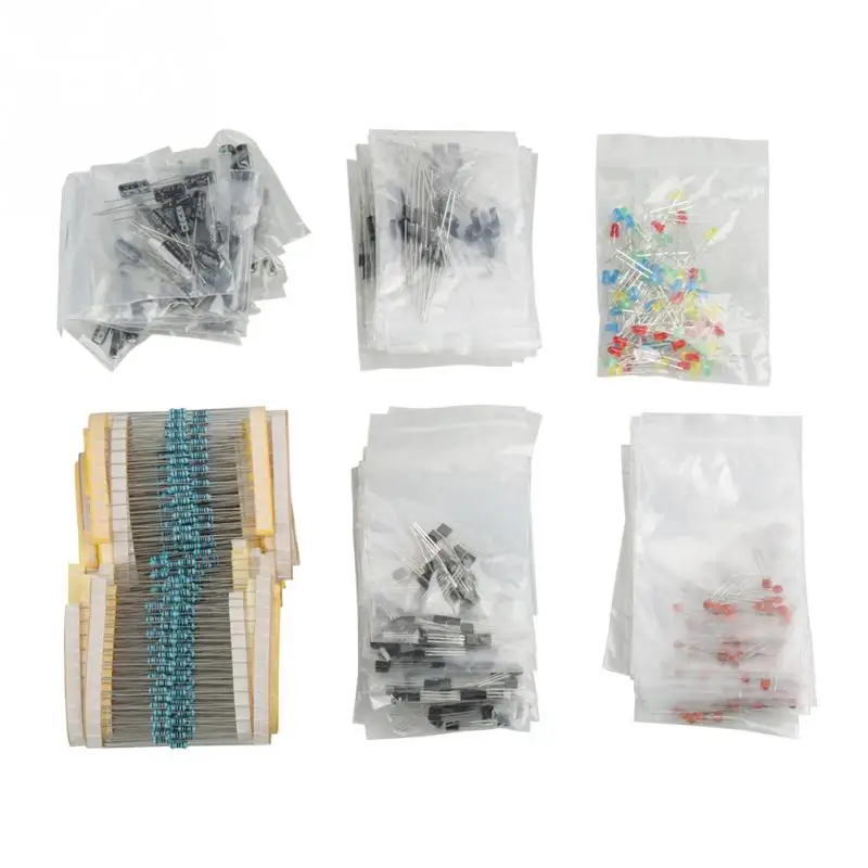 

LED Diodes Transistor Electrolytic Electronic Components Set Capacitors Resistors Kit