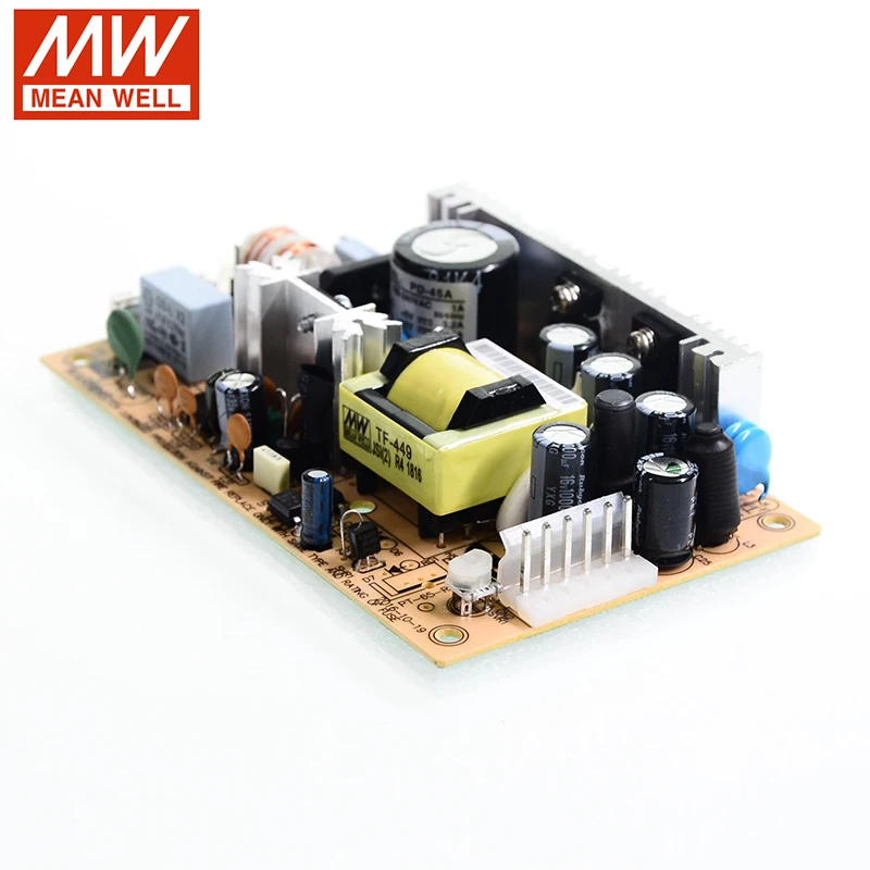 

MEAN WELL PD-45A 40W 5V 12V Dual Output Switching Power Supply 110V/220V AC to 5V 12V DC 3.2A 2A PCB type open frame SMPS