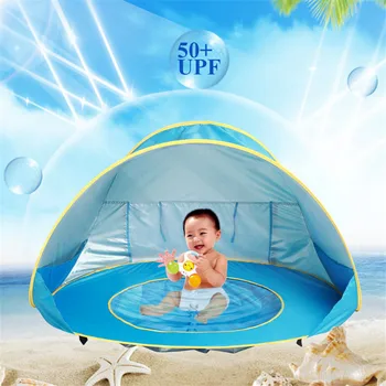 

Baby Beach Tent Uv-protecting Sunshelter Children Toys Small House Waterproof Pop Up Awning Tent Portable Ball Pool Kids Tents