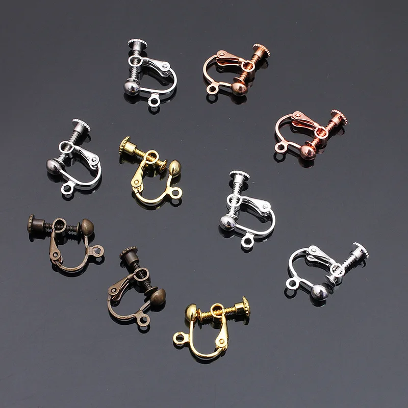 10PCS Rose Gold Silver Plated Copper 4mm Earring Hooks Clasps Settings