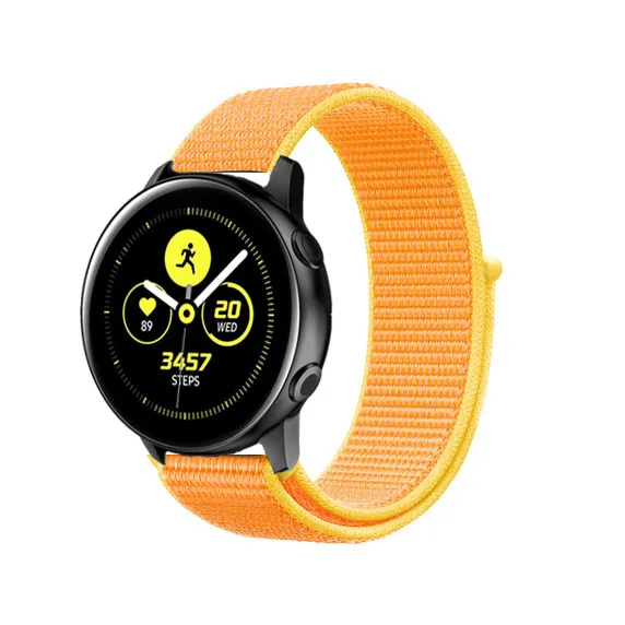 Переключатель, нейлоновый ремешок для наручных часов Xiaomi huami amazfit bip huawei часы GT 20/22 мм, ремешок для samsung Шестерни S3/S2 galaxy Watch active2 42 мм 46 мм - Цвет ремешка: canary yellow