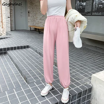 

Pants Women 2020 School Students Thin High Waist Solid Womens Harem Pant Loose Ladies Trousers Korean Style Sweatpants Casual