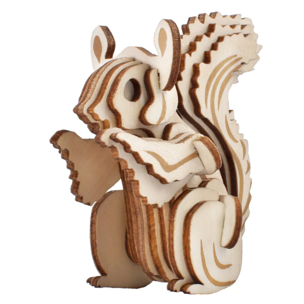 

Classic 3D Wooden Puzzle Mini Size Squirrel Model DIY Crafts Gift For Kids and Adults