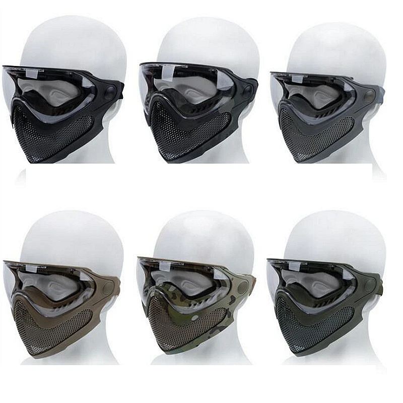 tactical-shooting-equipment-airsoft-paintball-mask-safety-protective-anti-fog-goggle-full-face-mask-with-black-yellow-clean-lens