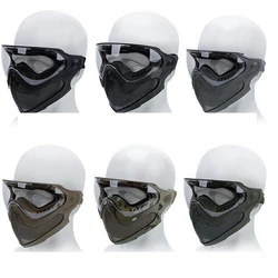 Tactical Shooting Equipment Airsoft Paintball Mask Safety Protective Anti-fog Goggle Full Face Mask With Black/Yellow/Clean Lens