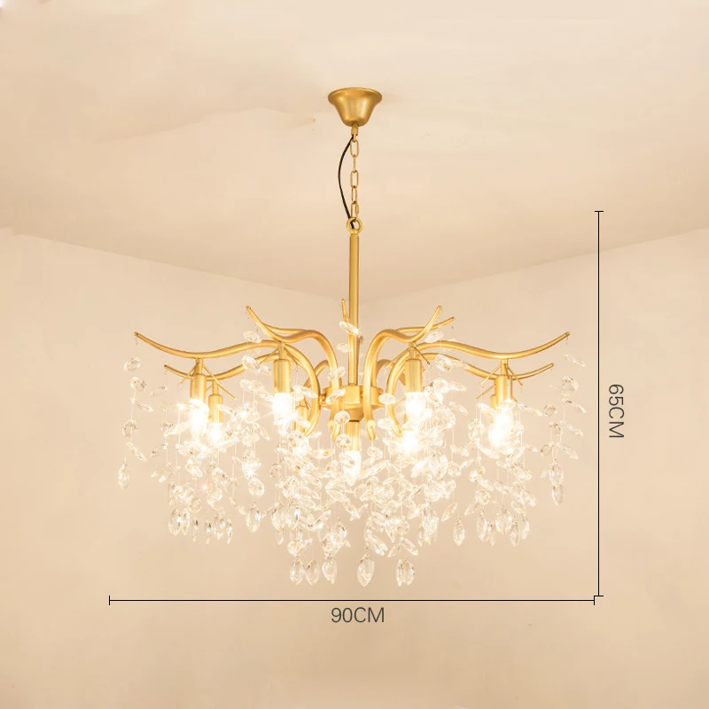 8 lights Современная светодиодная люстра, Золотая Потолочная люстра, светильник ing для гостиной, столовой, хрустальные люстры, светильник, светильники, лампа - Цвет абажура: 8 lights
