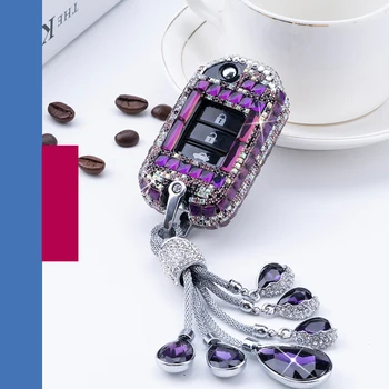 

2020 diamond car key case For Honda Civic CR-V HR-V Accord Jade Crider Odyssey 2015- 2018 car interior accessories remote key