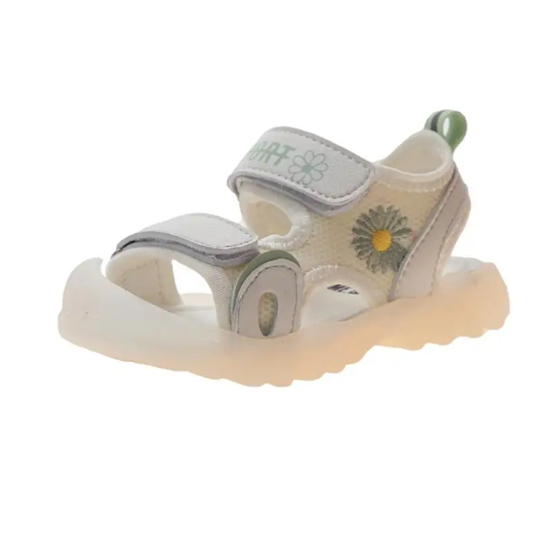 

New Summer Girls Sandals Toddler Baby Girl Beach Sandals Floral Sweet Soft Leather Kids Shoes Children Princess Sandals Student