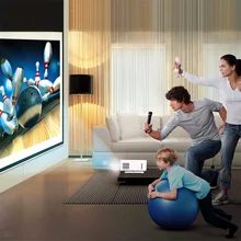 E08S мини портативный проектор 200 люмен 800x480 Full HD светодиодный домашний кинотеатр ИК дистанционного управления, проводной же экран