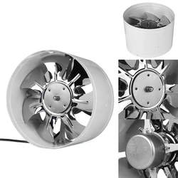 220V Inline Duct Fan Booster Exhaust Blower Air Cooling Vent White