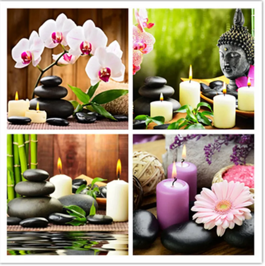 

Full drilling DIY Diamond Painting Orchid Stone Pattern Diamond Painting Cross Stitch Wall Decor Holiday gift