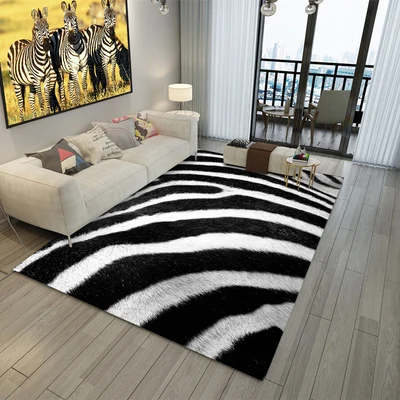 

Zebra Leopard Tiger Printed 3D Rug Living Room Carpet Non-Slip Antiskid Mat Animal print Carpet