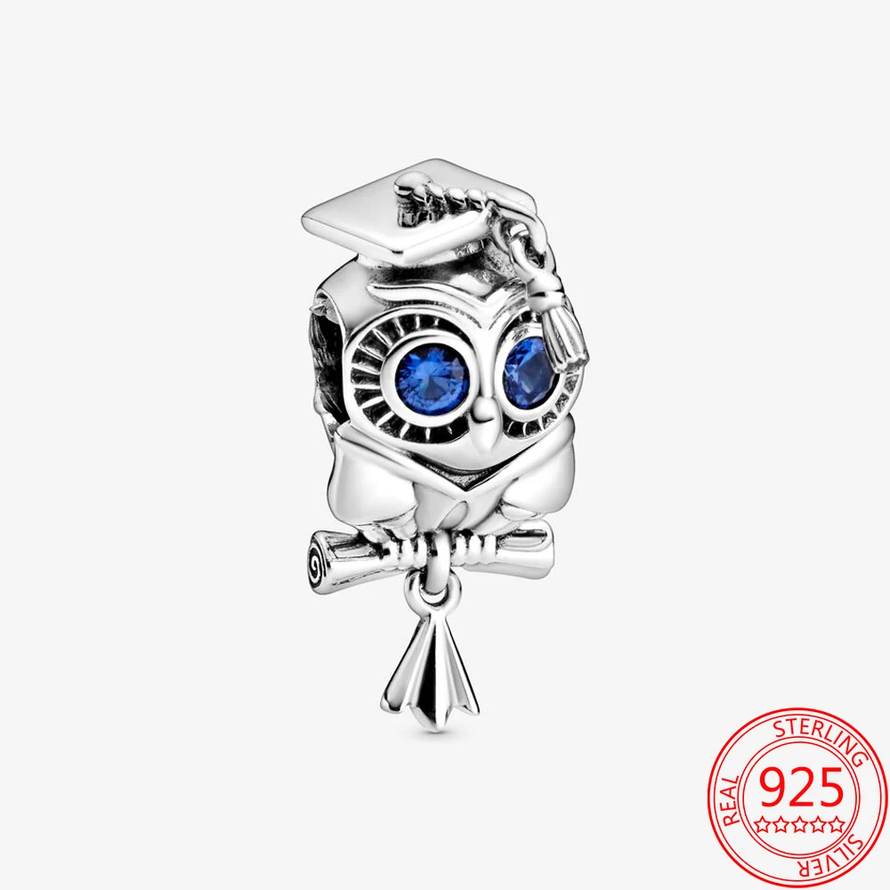Шарм-браслет из серебра S925 пробы с изображением совы | Украшения и аксессуары