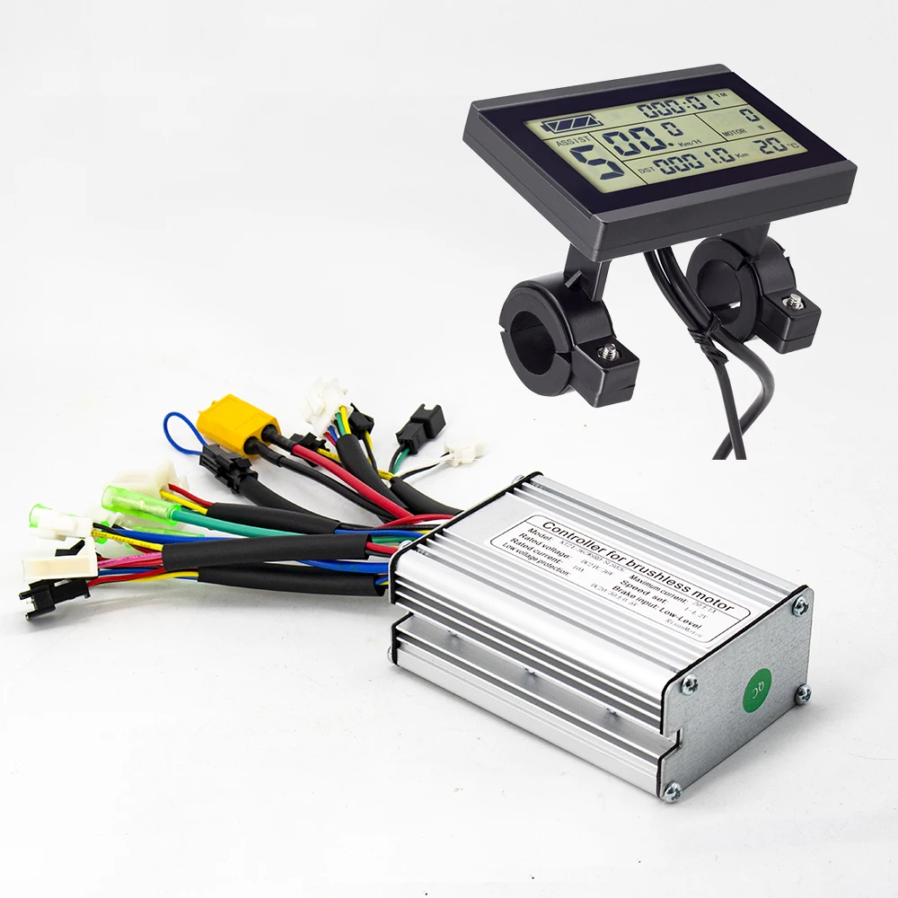 Controlador de ebike 24v 36v kt controlador 6 mosfet 17a para 350w ou 250w motor elétrico do cubo da bicicleta kunteng exibição kt lcd3 lcd4 lcd5