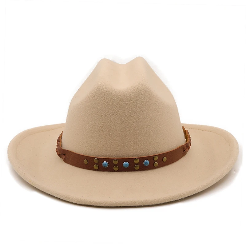 

2021 Brand Winter Autumn Imitation Woolen Women Men Ladies Fedoras Top Jazz Hat European American Round Caps Bowler Hats