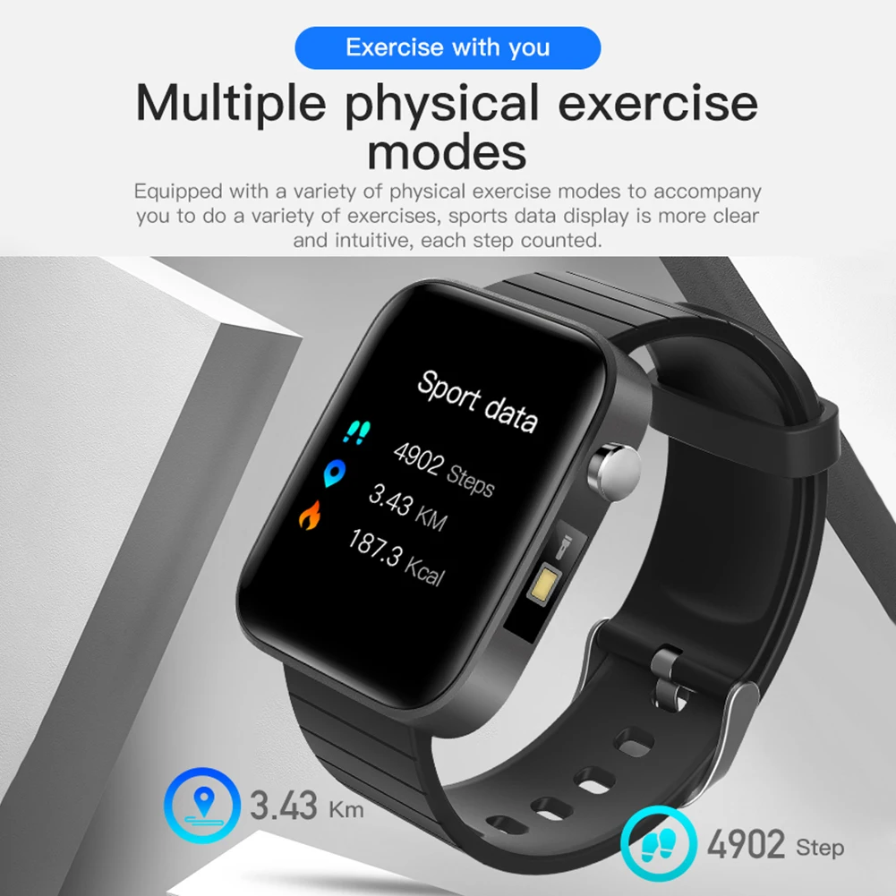 IP67 Waterproof Sleep Monitor Sport Watch T68 Blood Pressure Monitors Smartwatch 1.54 inch Bluetooth-compatible Smart Bracelet