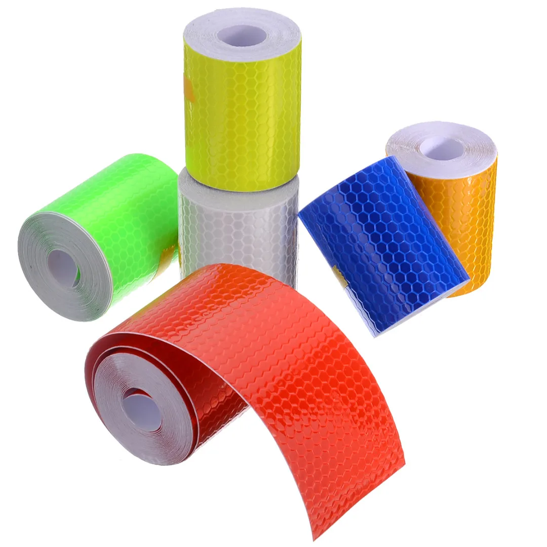 2pcs 5cmx1m Night Reflective Safety Warning Conspicuity Roll Tape Film Sticker 