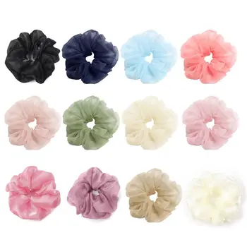 

12Pcs Oversized Fairy Organza Hair Scrunchies Elegant Chiffon Women Elastic Hair Bands Hair Ties Stretch Ponytail Holder