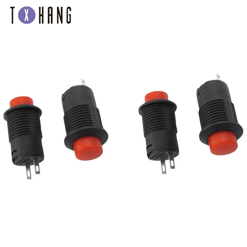 10 шт. 2 Pin SPST 1.5A 250VAC 3A 125VAC Красный Мгновенный Круглый колпачок кнопочный