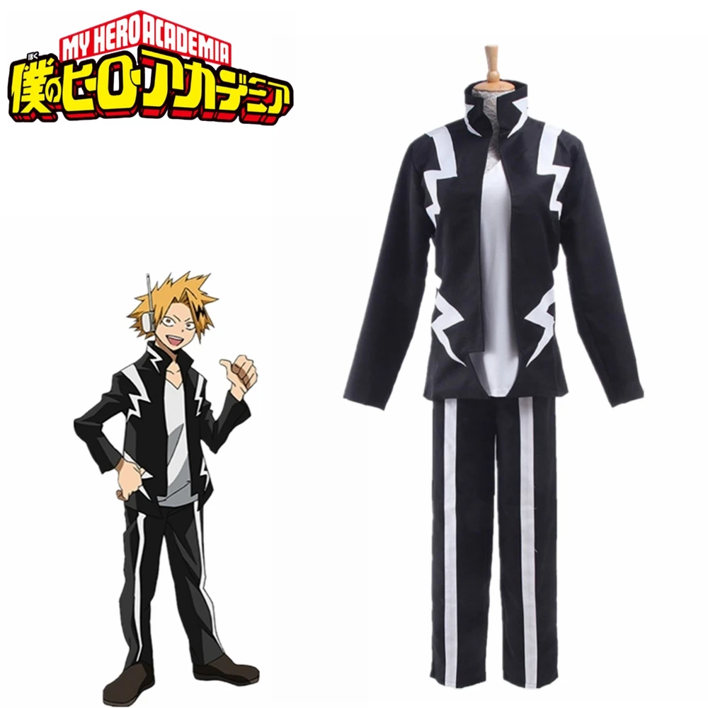 Coshome Boku No Hero Academy Kaminari Denki, парики для косплея, школьная форма, мужской боевой костюм - Цвет: Costume