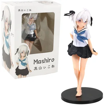 

26cm Mashiro School Uniform Sexy Girl PVC Action Figure Collectible Model Toys