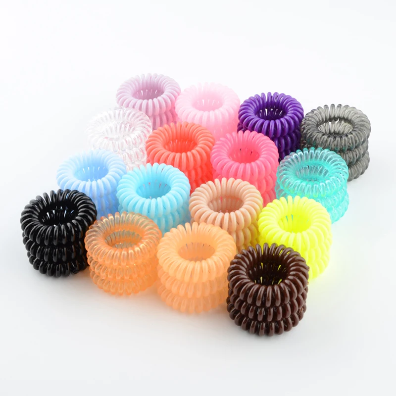 3boxes 3.5cm Fashion Cute Candy Color telephone line hair gum styling tools headwear drop shipping