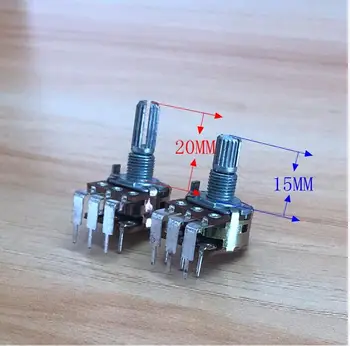 

5pcs/lot pjiap switch WL 16 type (148 type) outer elbow for volume potentiometer double B100K * 2 shaft length 15mm 20mm