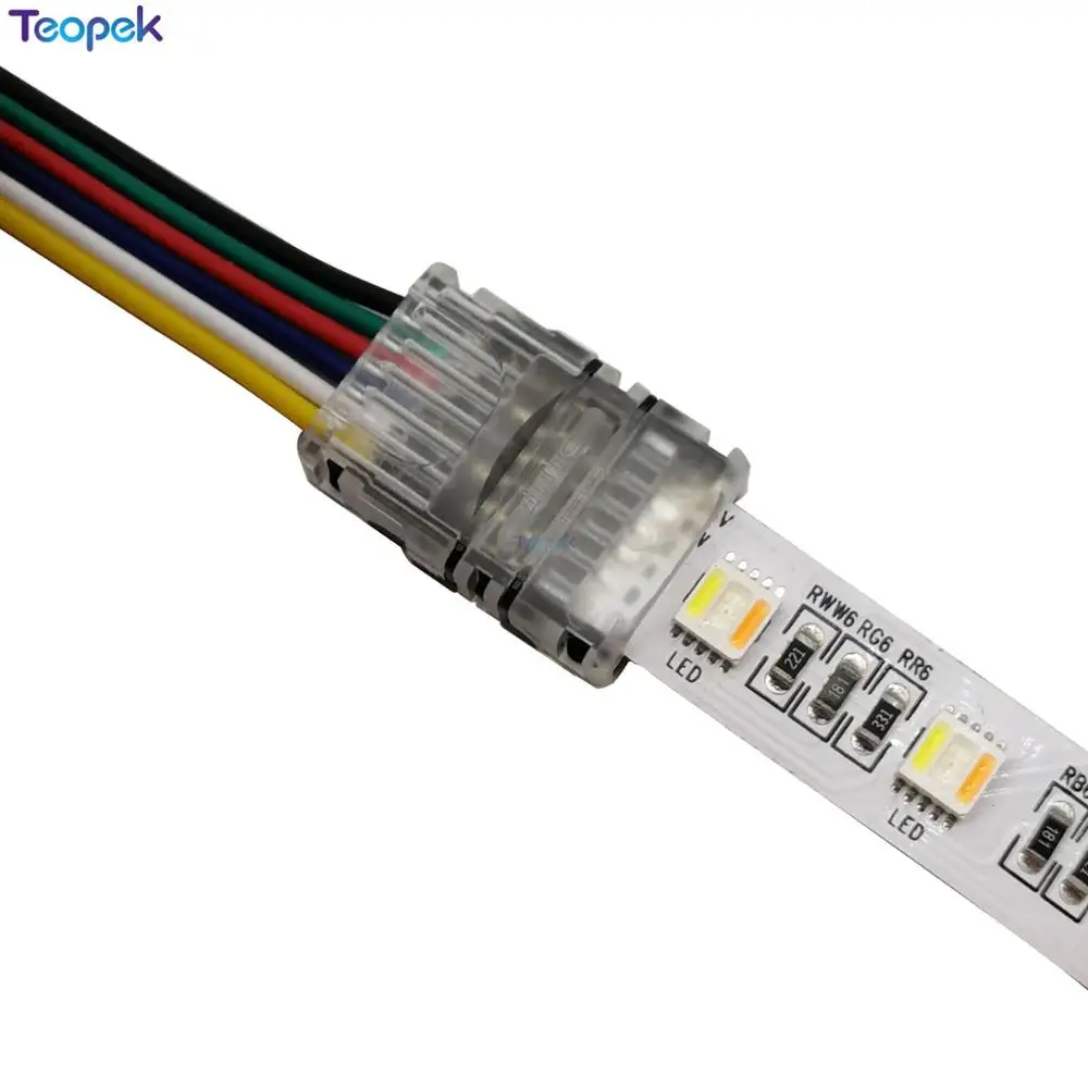 10pcs 6pin LED Strip Connector LED Strip to Wire Or Strip To Strip Connection Use Terminals for 6 PIN 12MM PCB RGB+CCT LED Srip