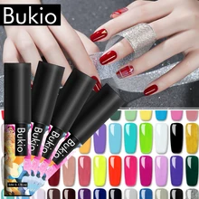 Bukio 60 + cor pura uv gel unha polonês manicure uv led cor gel polonês embeber fora prego gel verniz precisa casaco superior e base(China)
