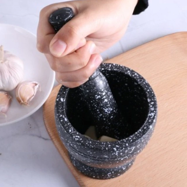  Nuevo mini mortero de madera y mortero de molienda Bowl Set ajo  Crush Pot herramienta de cocina : Hogar y Cocina