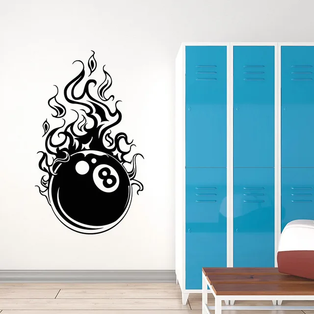 US $5.91 Bowling Club Wall Decal Fireball Leisure Sports Game Interior Decoration Art Door Window Vinyl Stic