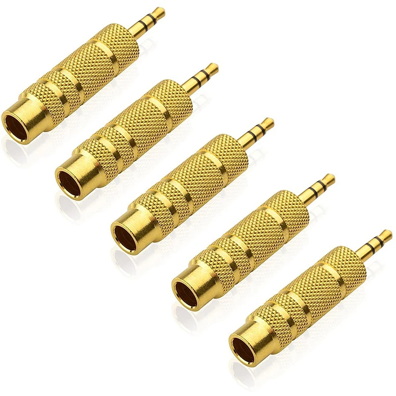 Guitarra chapado en oro de 3,5mm 1/8 pulgadas macho a 6,3mm 1/4 pulgadas hembra Cable, Jack estéreo conector Adaptador convertidor de Audio para micrófono