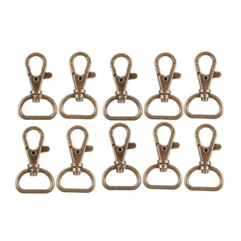 

Bronze Tone Metal Handbag Strap Ornament Wearing Snap Hook 10 Pcs