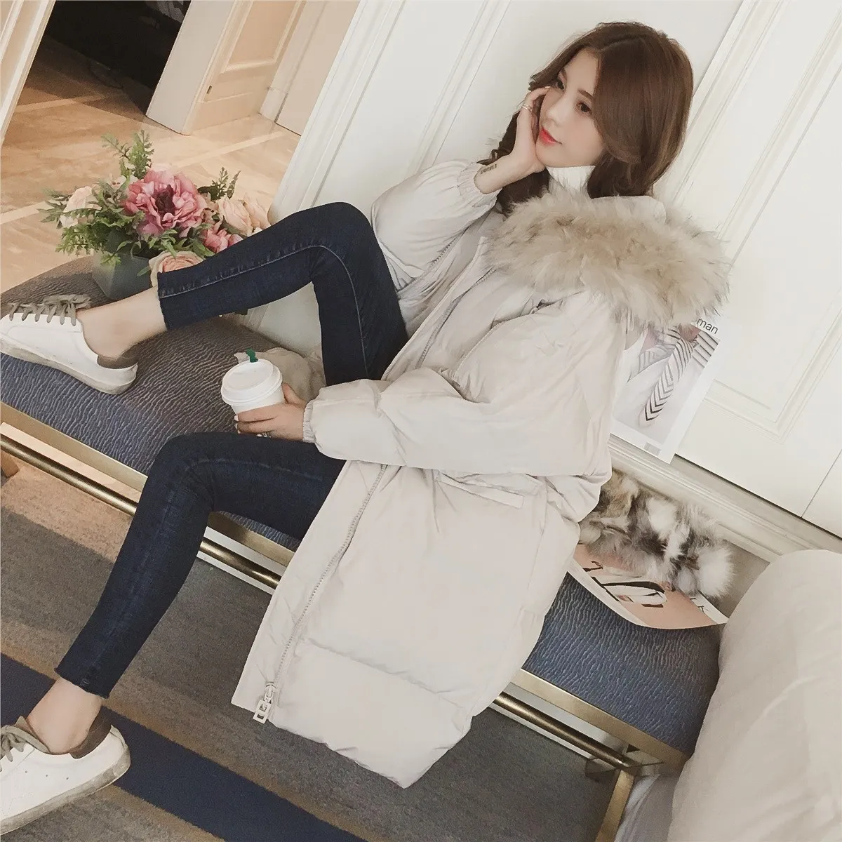 

. Autumn & Winter Coat down Jacket Cotton-padded Clothes Women's Mid-length 2018 New Style Korean-style down Coat Autumn And Win