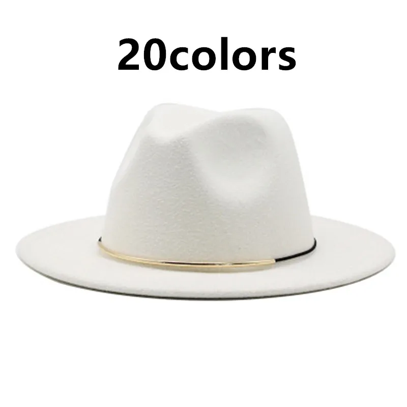 

winter hats women solid color with band belted fedora hat casual Luxury fascinator church hats white camel black felt women hat