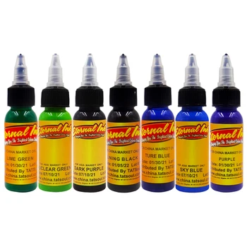 

7 Colors Tattoo Ink Set 1 Oz 30ml/Bottle Tattoo Inks Pigment Kit for Tatoo Makeup Beauty Skin Body Art Permanent Makeup