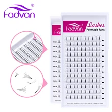 Fadvan предварительно сделанные ресницы вентиляторы 3D наращивание ресниц 0,10 мм 8-15 мм Длинный веер цветение русский 5d объем ресницы накладные ресницы