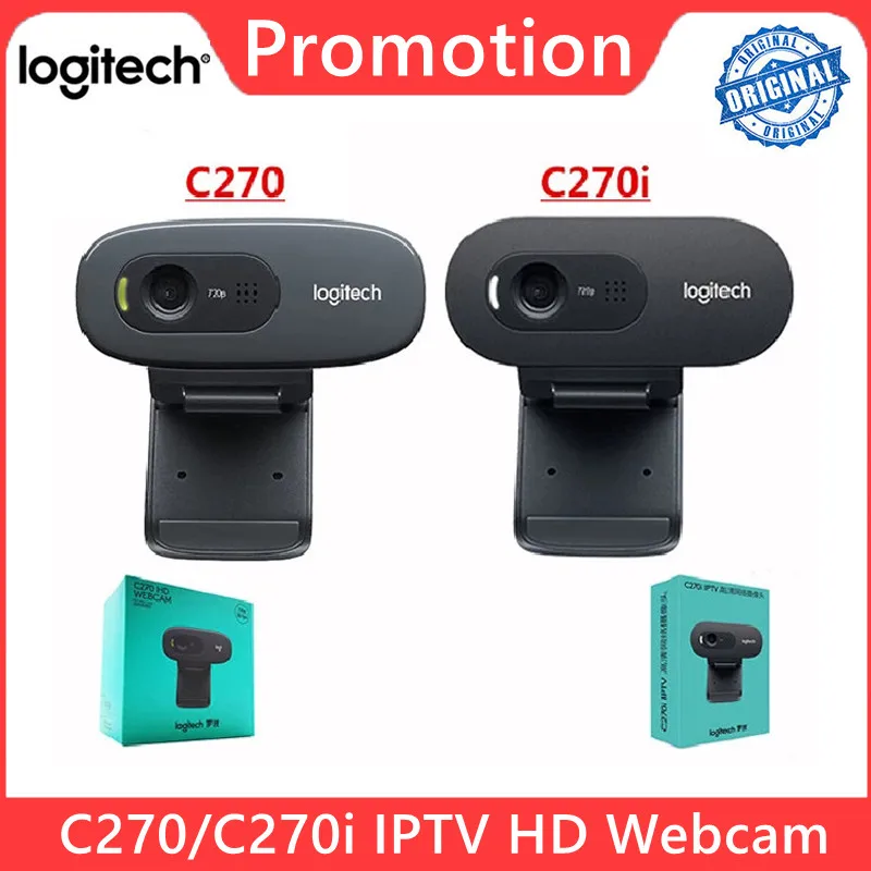 Promozione!!! Logitech C270/C270I Hd Video 720P Webcam Free Drive Corso Online Webcam Microfono Incorporato Videocamera Usb 2.0