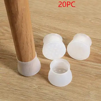 

20PCS/Set Table Chair Leg Mat Silicone Non-slip Table Chair Leg Caps Foot Protection Bottom Cover Pads Wood Floor Protectors A40