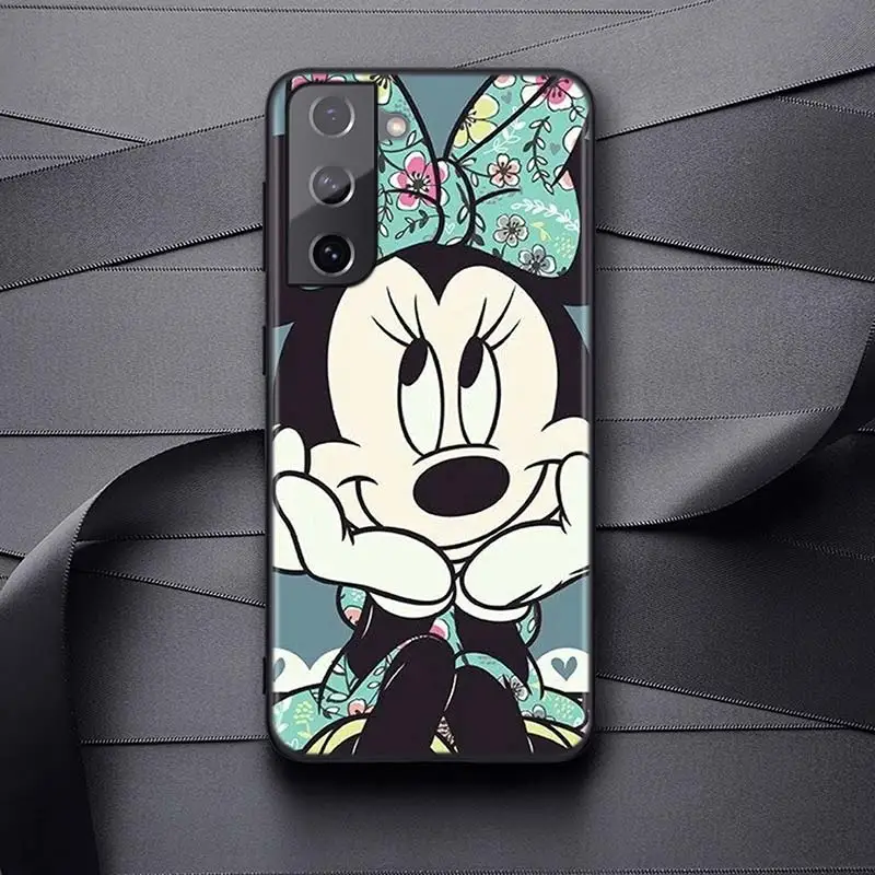 kawaii phone case samsung Soft Black Cover Minnie Mouse For Samsung Galaxy S22 S21 S20 FE Ultra S10 S10e Lite S9 Plus Pro Phone Case samsung cute phone cover