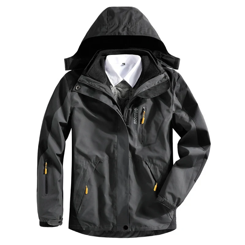 

2019 Men Women Winter 3 In 1 Windproof Windbreaker Outdoor Camping Hiking Trekking Jacket Liner Hunting Motorcycle Coat