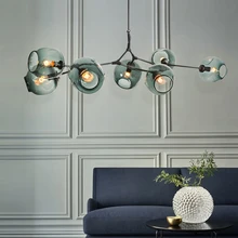 Современный светодиодный светильник, люстра, стекло, блеск, лофт, столовая, спальня, шаровые люстры, Кухонные светильники, подвесной светильник