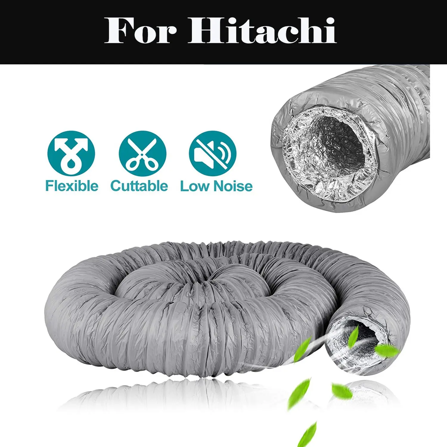 

1.2 2.5 5M Extractor Fan Air Conditioner Ventilation Pipe For Hitachi RAU514HWDD RAU512KWD RAU524IUD RAU518IVD