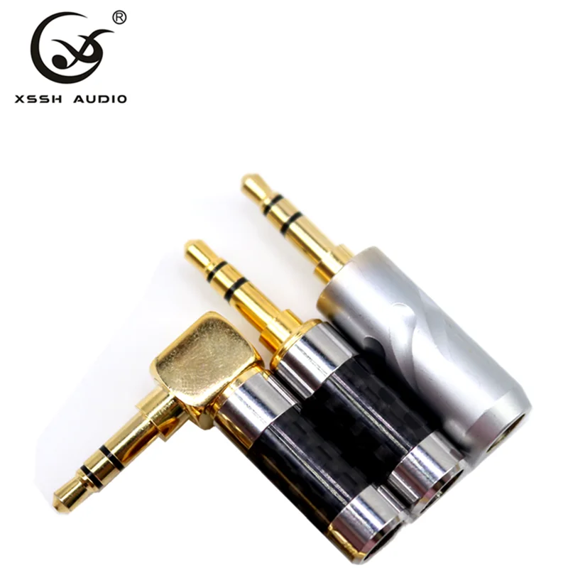 XSSH Hi end 10 piece Audio Male Earphone Headphone plug Carbon Fiber 3 5mm stereo 1 8 jack connector for 3mm 6mm Cable