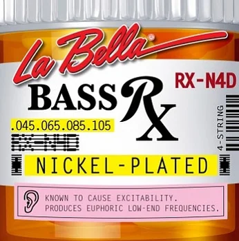 

Rx-n4d Rx-nickel string kit for bass guitar, Nickel Plated, 45-105, La Bella