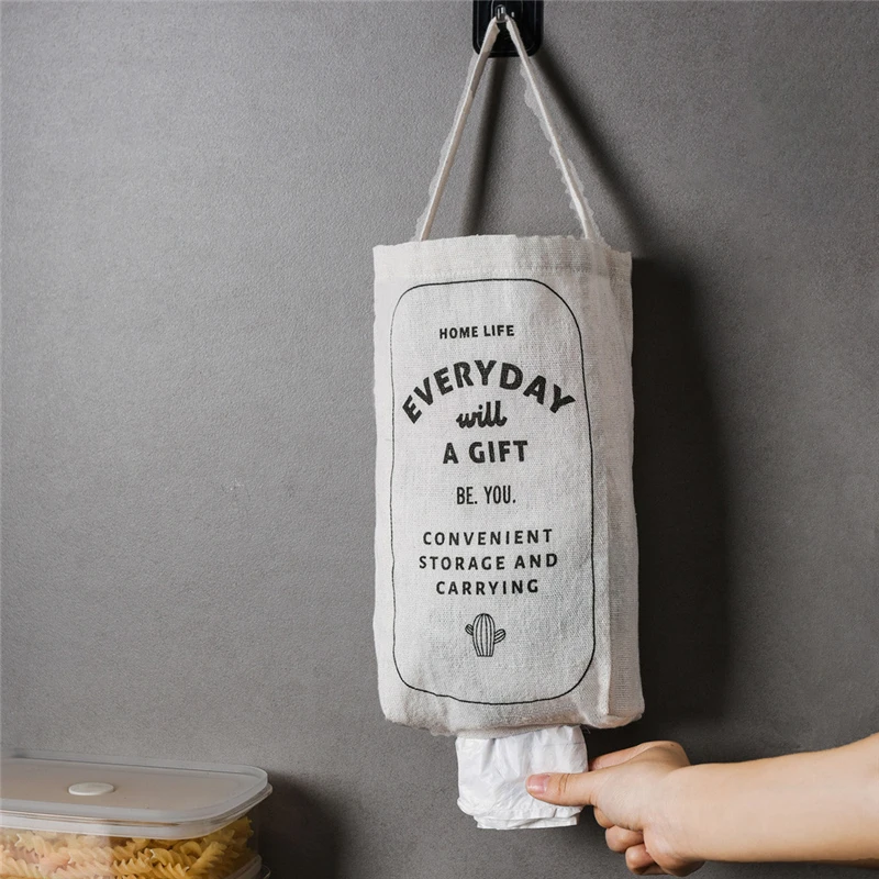 Garbage Bag Storage Bag Double-portable Kitchen Wall-mounted Debris Storage Box Simple Mini Portable Lazy Local storage 