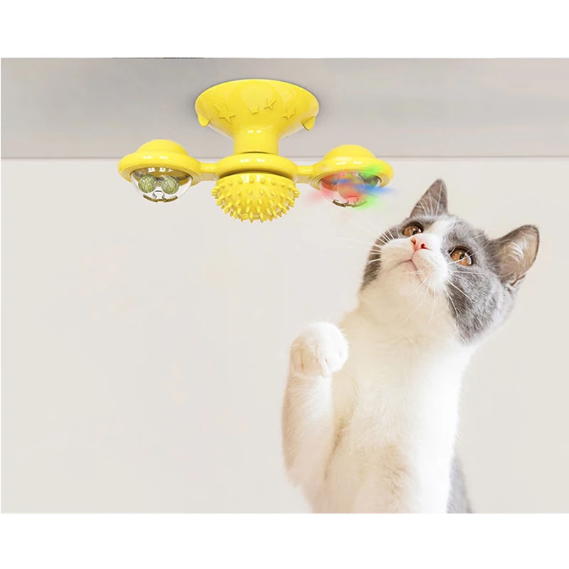 

Cat Toys Interactive Puzzle Training Turntable Windmill Ball Whirling Toys for Cat Kitten Play Game Cat Toys Interactive