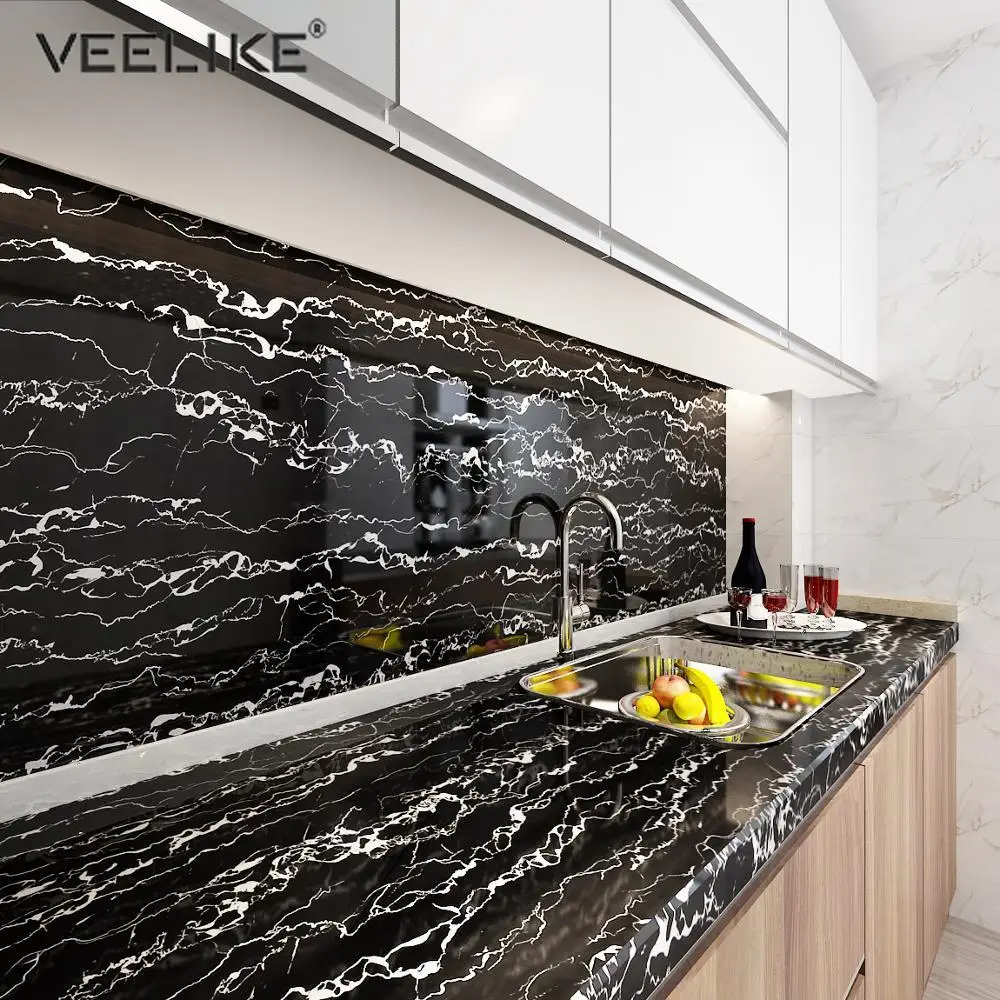 Best Seller Self-Adhesive Wallpaper Table-Sticker Furniture Marble Kitchen-Cabinet Countertop Vinyl 0BJYzlKX1