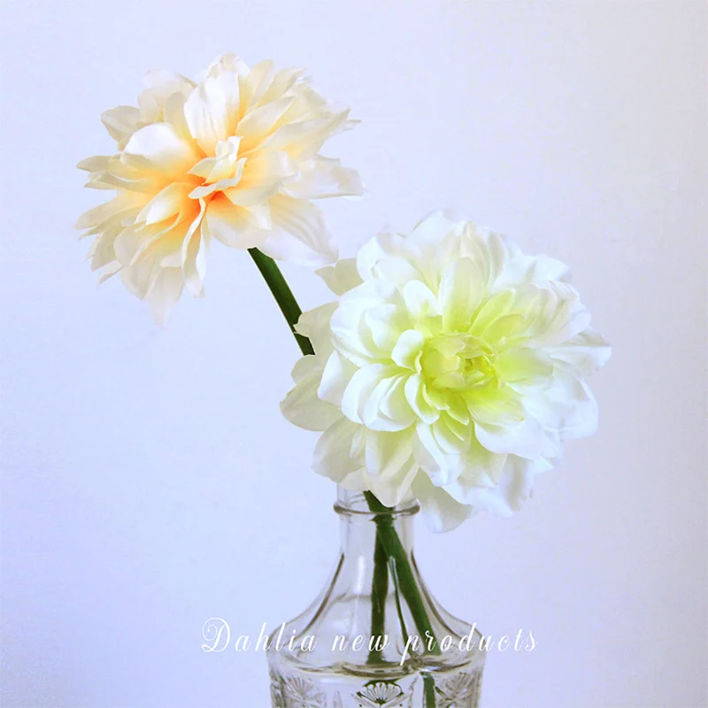 

10Pcs Single Branch Dahlia Silk Flowers Wedding Bouquet Bride Hand Holding Fake Flowers Home Garden Decoration Dahlias Wreath