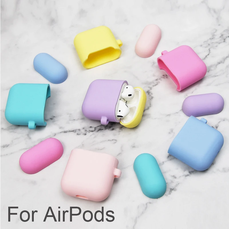 Мягкий силиконовый чехол для Airpods противоударный Air Pods зарядная коробка